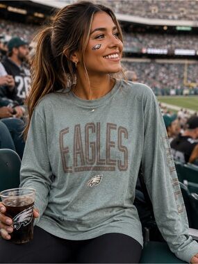 Philadelphia Eagles NFL Combine Authentic Long Sleeve Tee Shirt Large Green